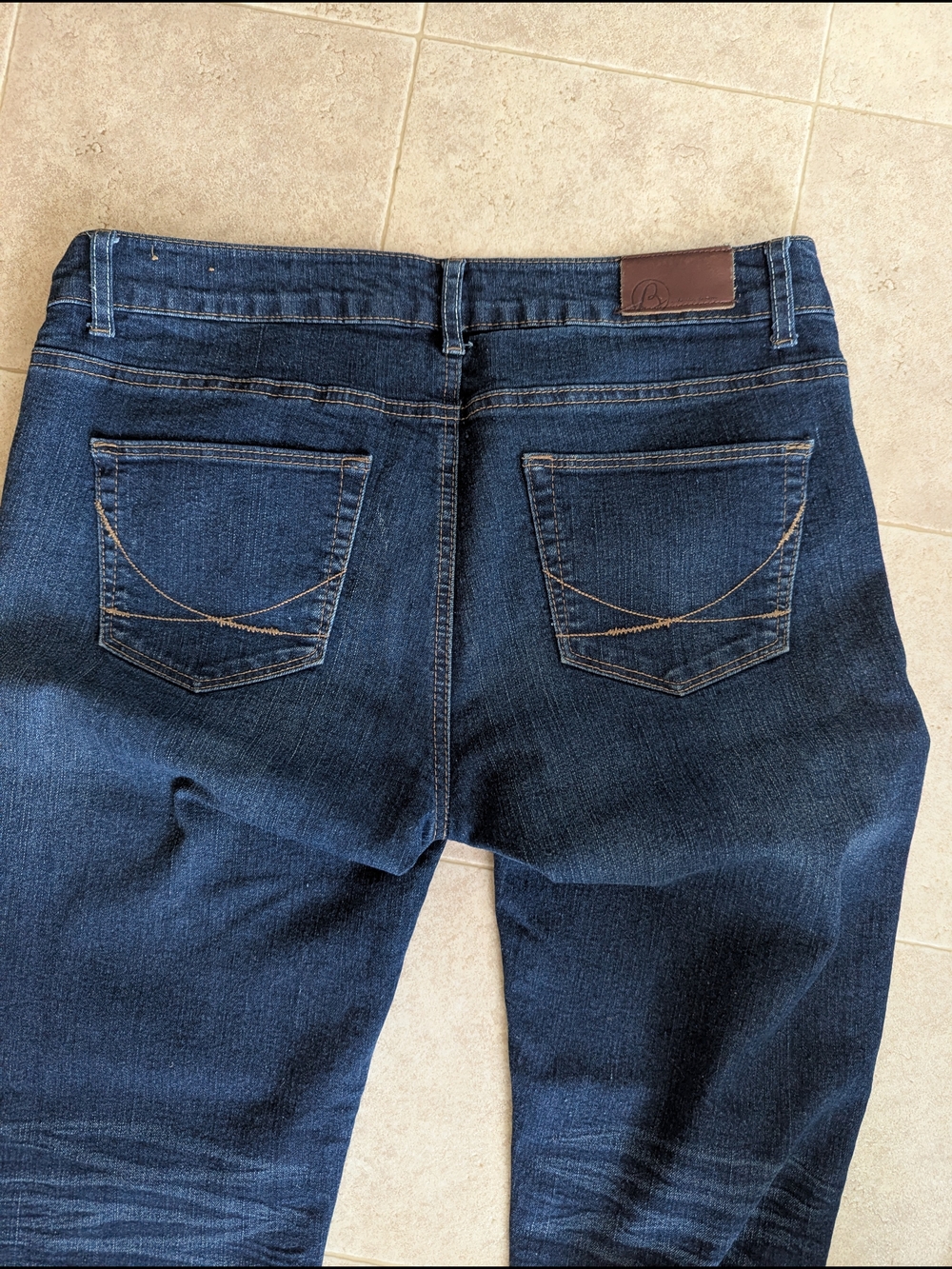 Bluenotes Dark Blue Women’s Skinny Flare Jeans With Back Pocket Detail